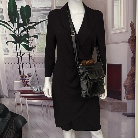 Giani Bernini Black Leather Crossbody Messenger Bag Style. P3 - Picture 1 of 8